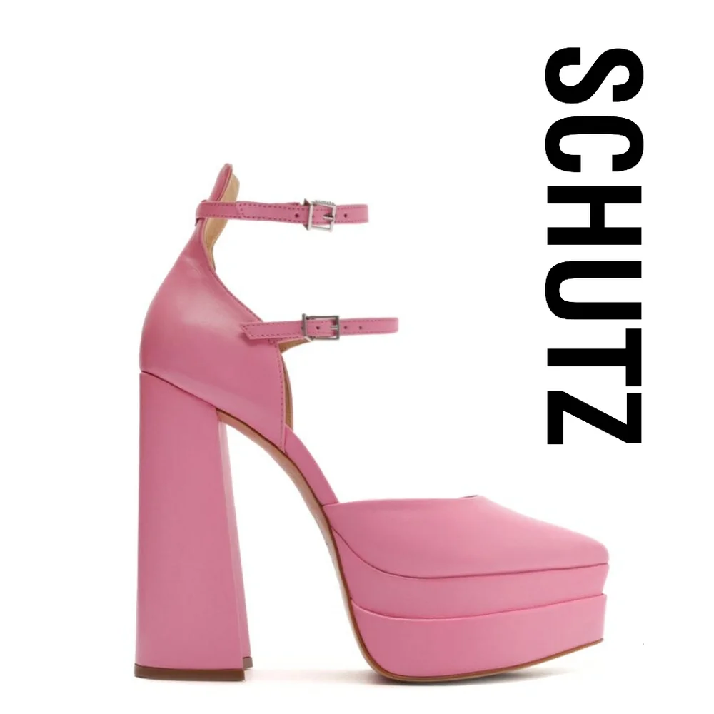 SCHUTZ - Elysee Pink - Size 6 Chunky Platform Heels
